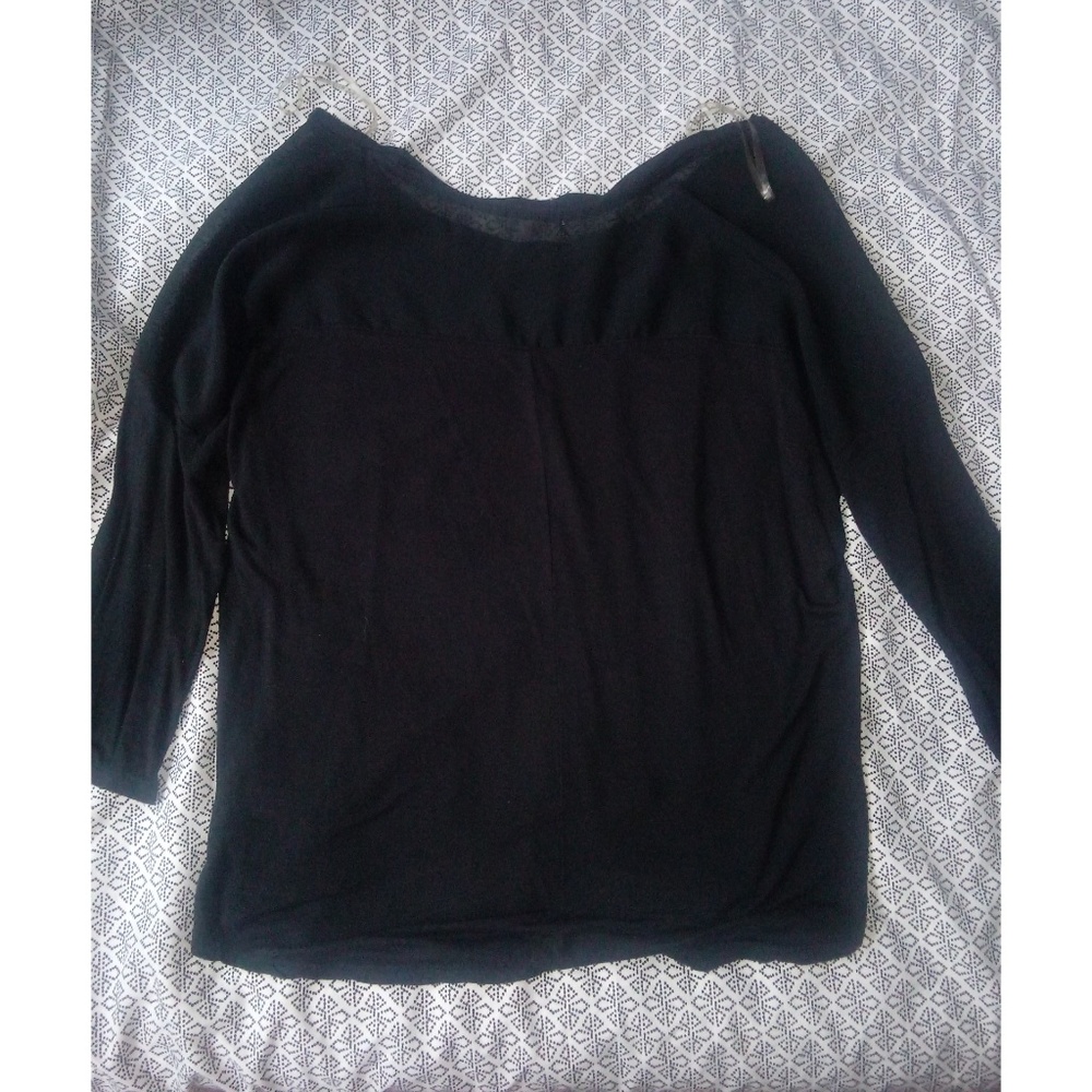 Partially Sheer Back Blouse - Picture 2 of 2